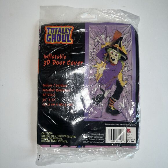 Totally Ghoul Vintage 90’s Y2K Inflatable 3D Door Cover Crashing Witch Broom - Picture 2 of 6